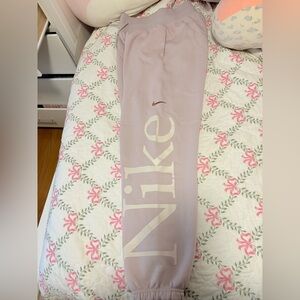Nike Light Pink Joggers with Logo